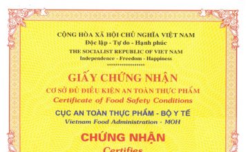Giấy chứng nhận cơ sở đủ điều kiện an toàn thực phẩm có giá trị trong thời hạn bao nhiêu năm Danh mục sản phẩm thực phẩm do bộ y tế cấp phép ATTP