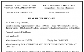 Xin Giấy chứng nhận HC cho sản phẩm thực phẩm